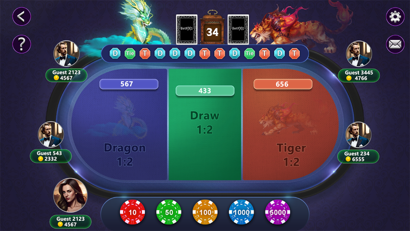 Các loại cược phổ biến trong game bài Dragon Tiger 